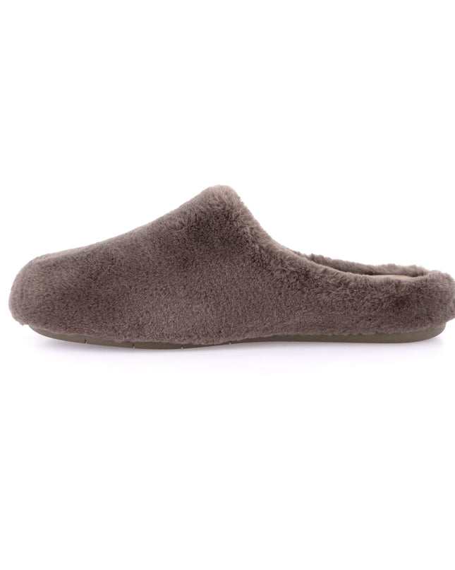 Grünland Women's Faux Fur Slippers in Taupe for Warm Comfort