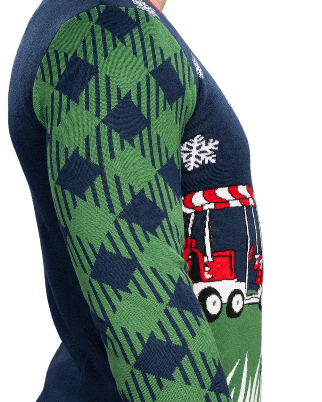 Golfing Santa Claus Knitted Ugly Christmas Sweater