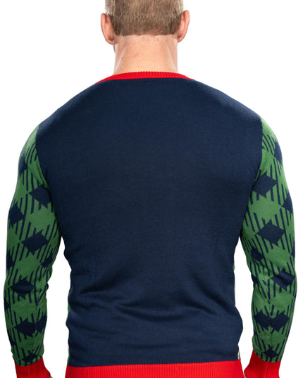 Golfing Santa Claus Knitted Ugly Christmas Sweater