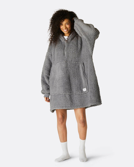 HappyHoodie Grey Sherpa for Adults - Bestselling Comfort