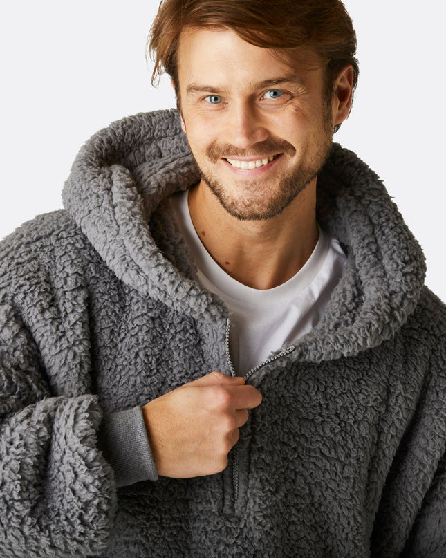 Grey Sherpa HappyHoodie