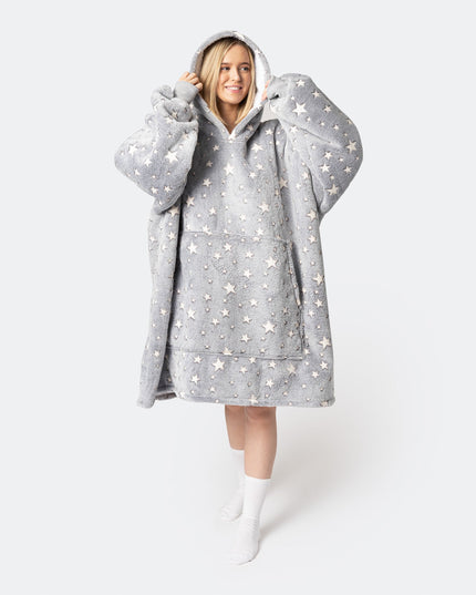 HappyHoodie Grey Stars for Adults - Trendy Loungewear