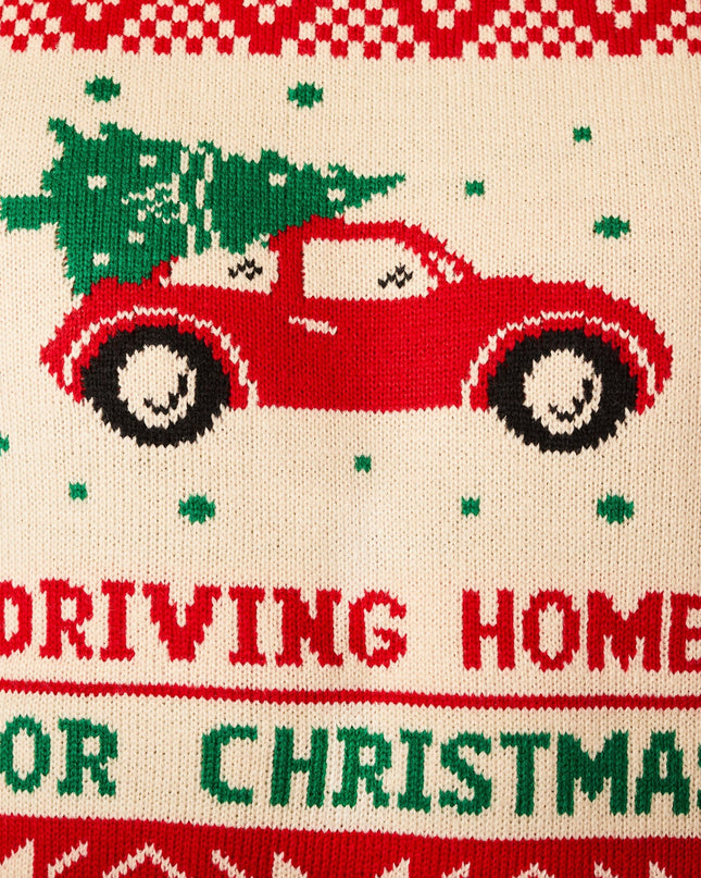 Men's Driving Home Christmas Sweater for Festive Spirit