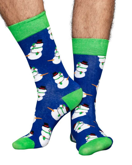 Happy Snowmen Ugly Christmas Socks