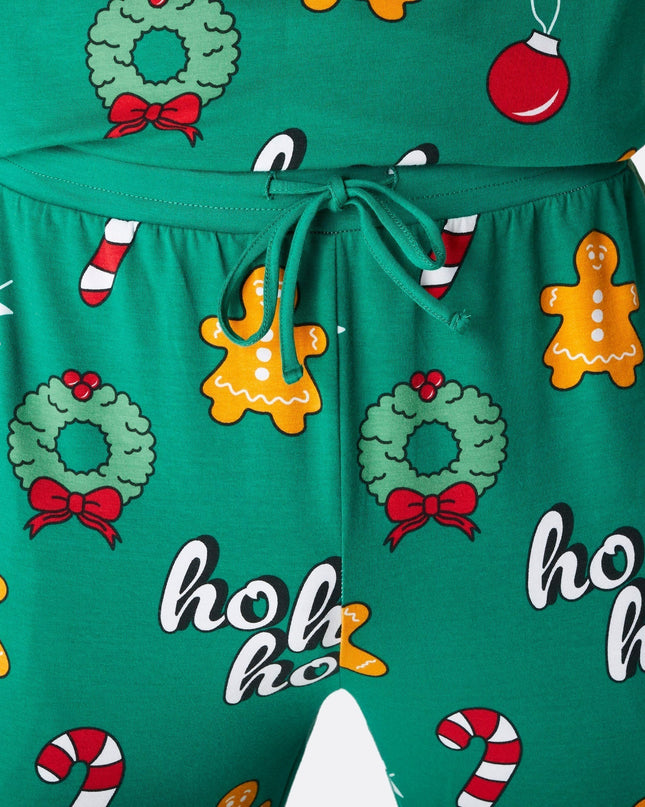 Green Hohoho Family Christmas Pajamas