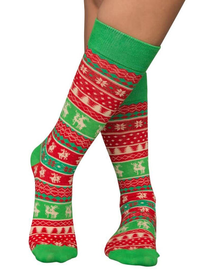 Humping Reindeer Ugly Christmas Socks in Red and Green