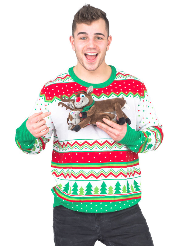 Humping Reindeer 3D Animated Ugly Christmas Sweater