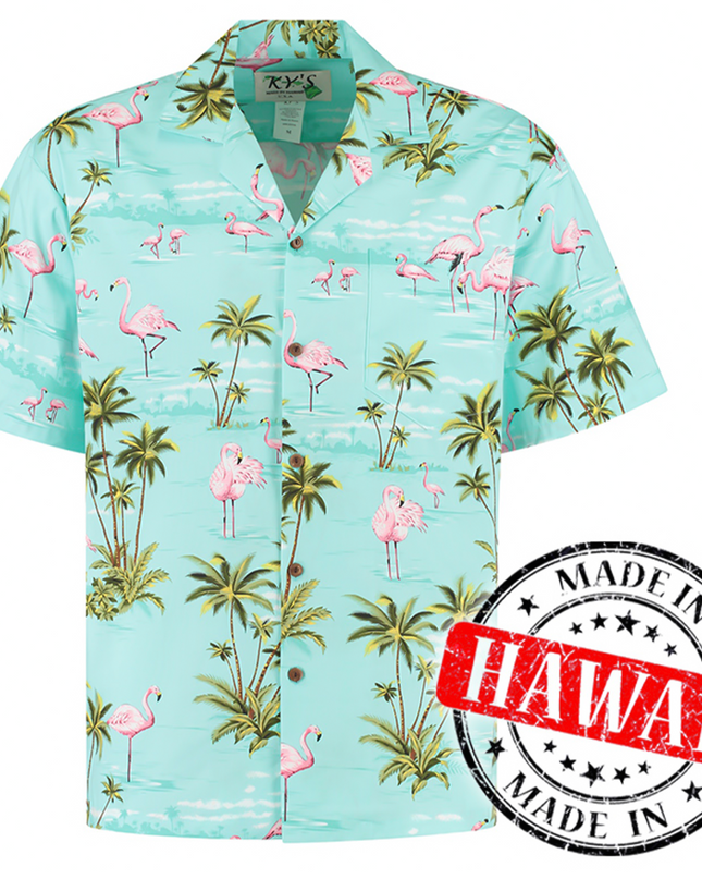 Hawaiian Shirt with Flamingos