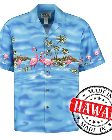 Flamingo in Water Design Hawaiian Shirt