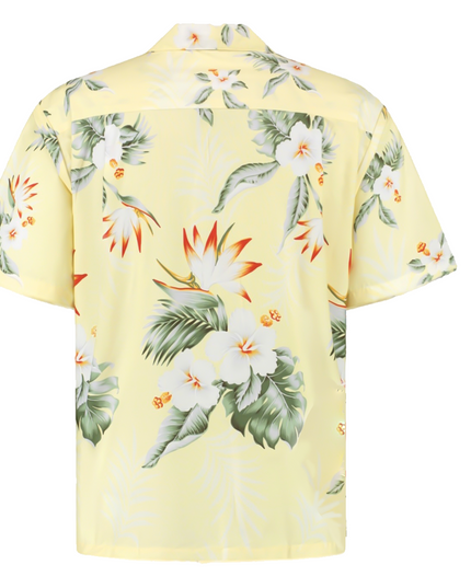 Hibiscus Yellow Hawaiian Shirt for Men