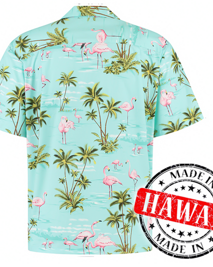 Hawaiian Shirt with Flamingos