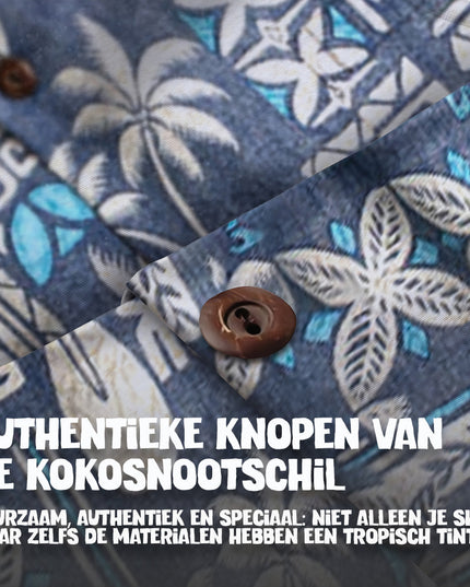 Tapa Blue Hawaiian Shirt for Men