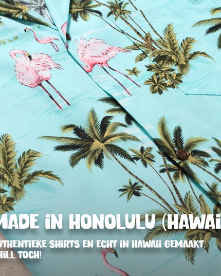 Hawaiian Shirt with Flamingos