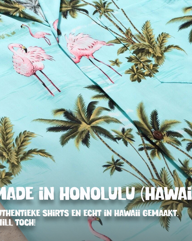 Hawaiian Shirt with Flamingos