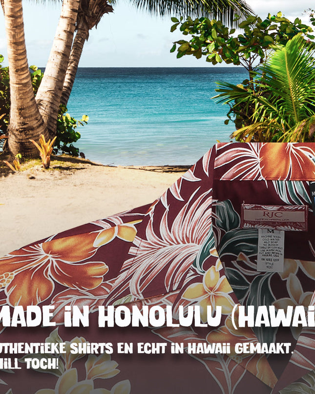 Tropical Oasis Bordeaux Hawaiian Shirt