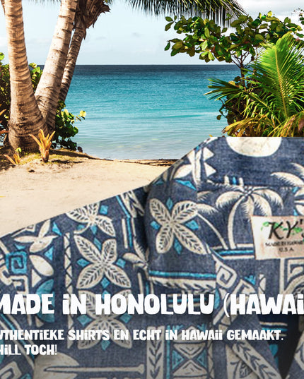 Tapa Blue Hawaiian Shirt for Men