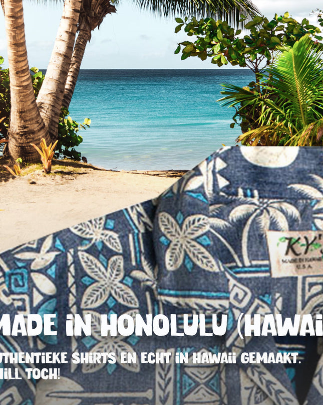 Tapa Blue Hawaiian Shirt for Men