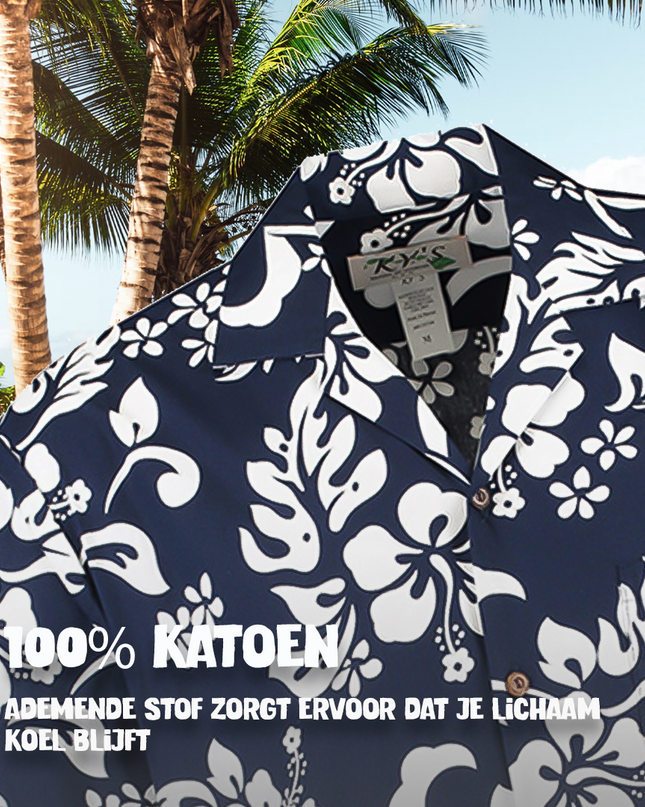 Blue Floral Hawaiian Shirt