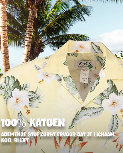 Hibiscus Yellow Hawaiian Shirt for Men