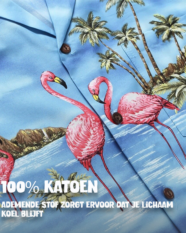 Flamingo in Water Design Hawaiian Shirt