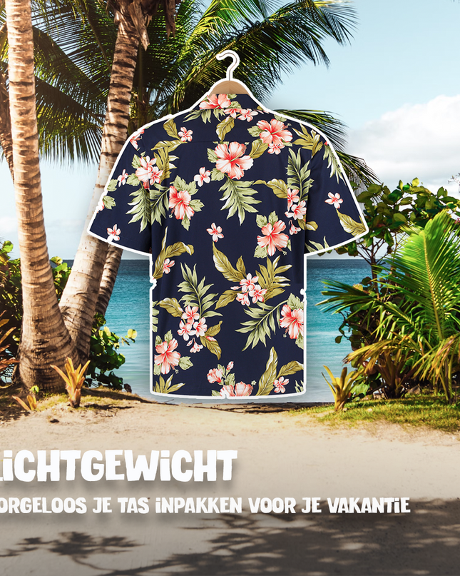 Hibiscus Blue Hawaiian Shirt for Men