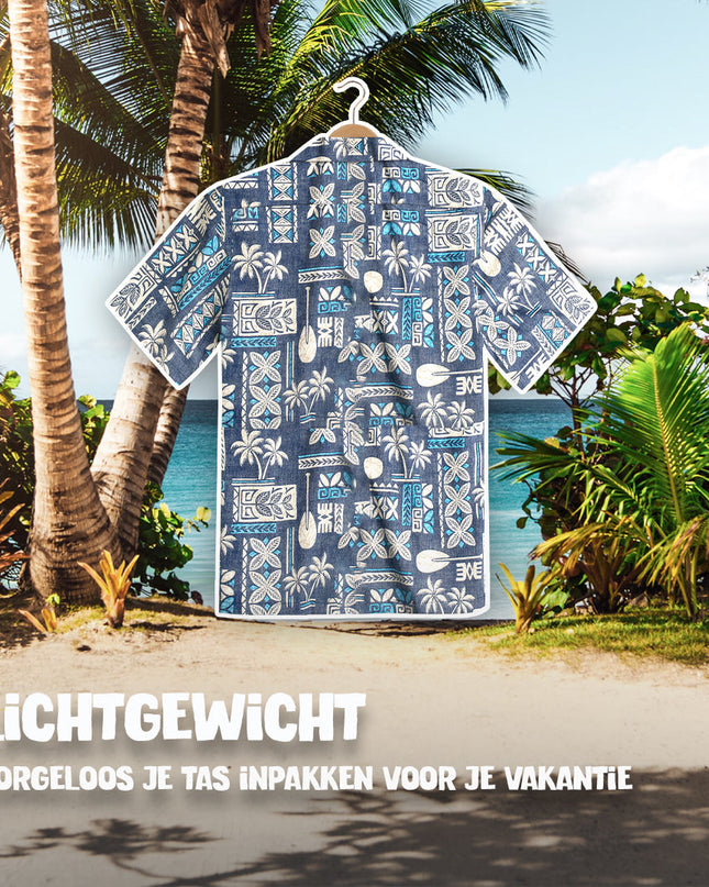Tapa Blue Hawaiian Shirt for Men