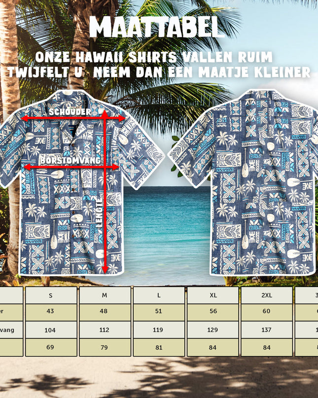 Tapa Blue Hawaiian Shirt for Men