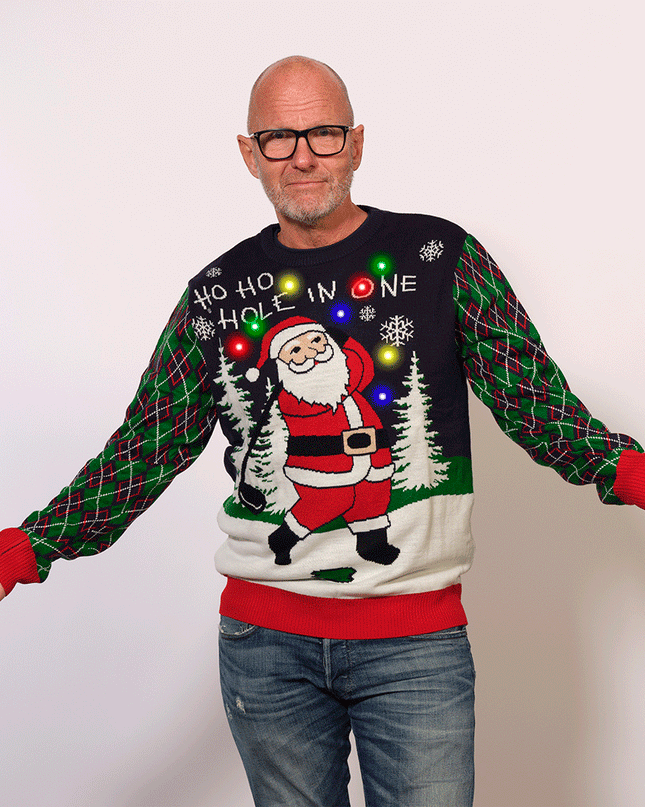 Ho Ho Hole In One Christmas Sweater for Men
