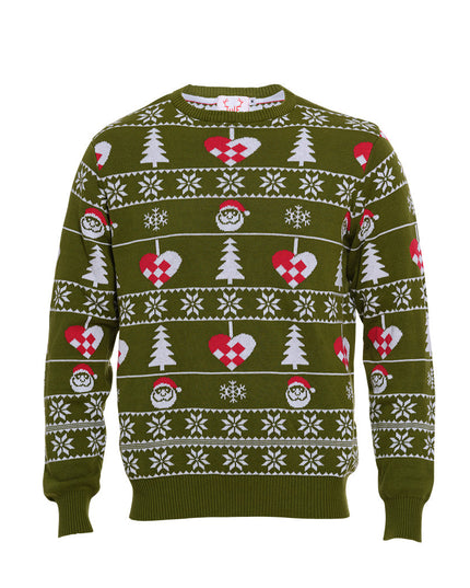 Stylish Olive Green Christmas Sweater - Unisex
