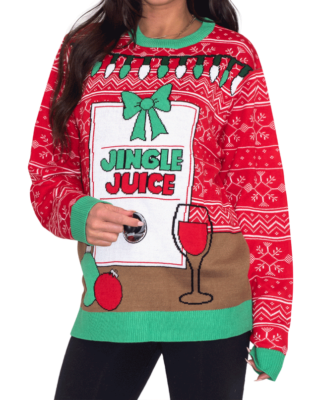 Jingle Juice Beverage Theme Ugly Christmas Sweater