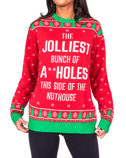 The Jolliest Bunch Red Ugly Christmas Sweater