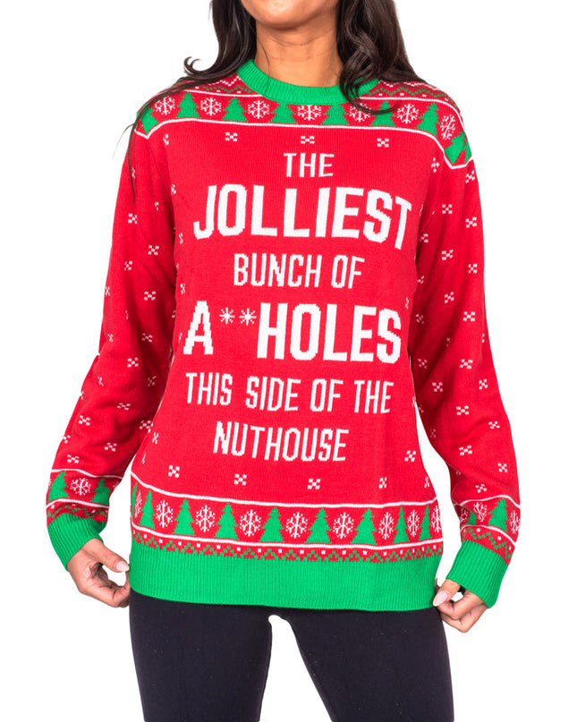 The Jolliest Bunch Red Ugly Christmas Sweater