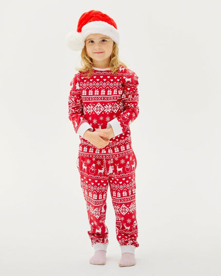 Peaceful Bordeaux Christmas Pajamas for Kids