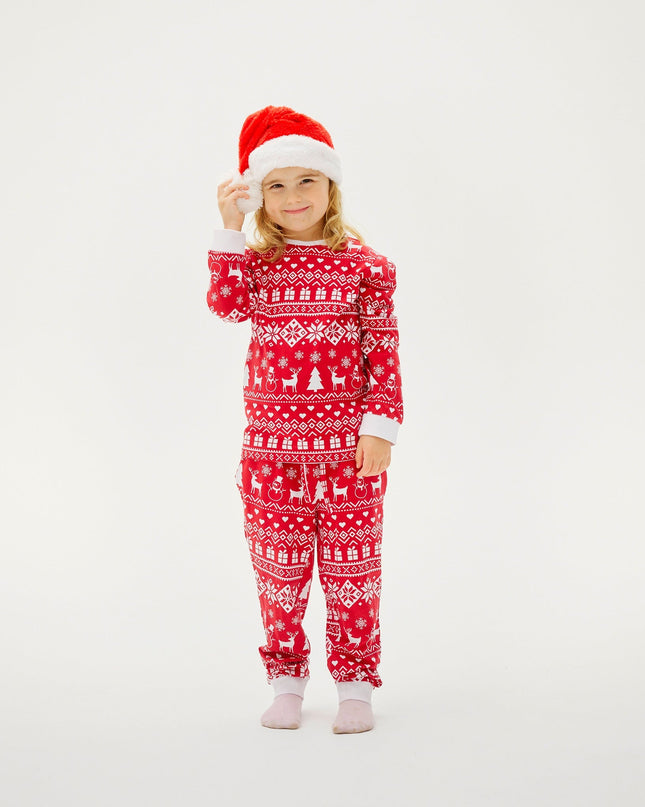 Peaceful Bordeaux Christmas Pajamas for Kids