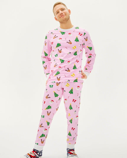 Pinkish Christmas Pajamas for Men - Year-Round Comfort