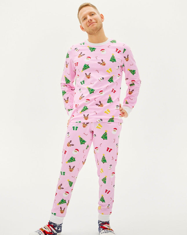 Pinkish Christmas Pajamas for Men - All-Year Comfort
