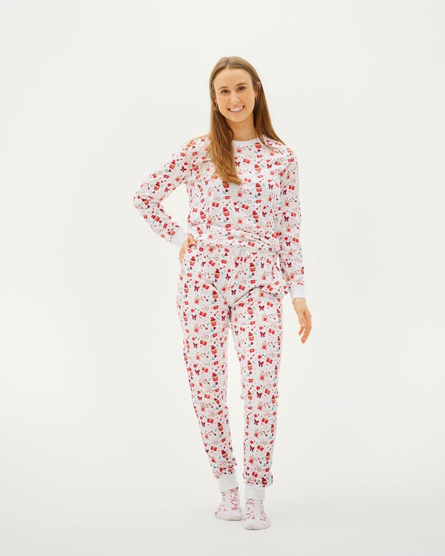 Valentine's Day Pajamas in White for Women