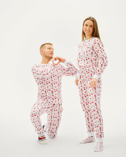 White Valentine's Day Pajamas for Men