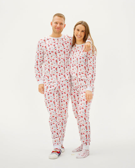 Valentine's Day Pajamas in White for Women