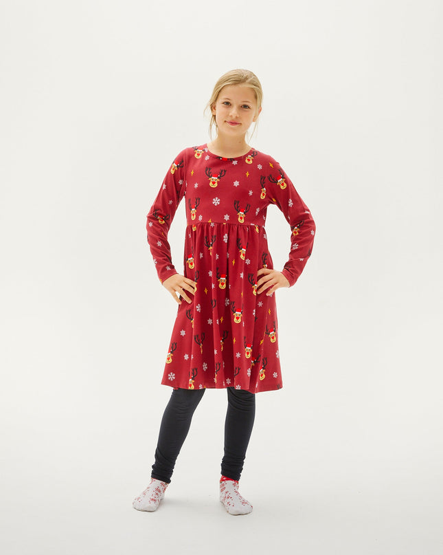 Rudolph Christmas Dress for Kids