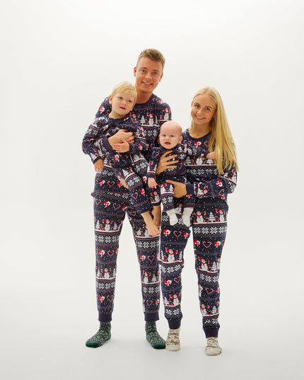 Christmas Heart Jumpsuit in Navy for Baby