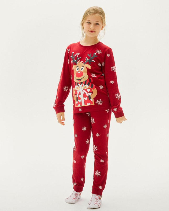 Rudolf's Cute Red Christmas Pajamas for Kids