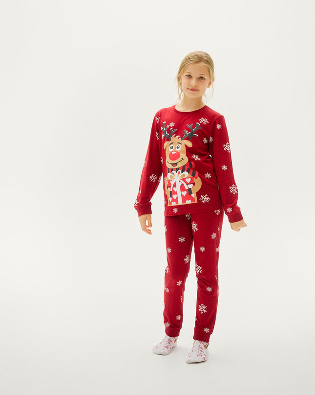 Rudolf's Cute Red Christmas Pajamas for Kids