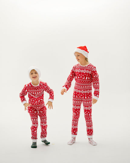 Peaceful Bordeaux Christmas Pajamas for Kids
