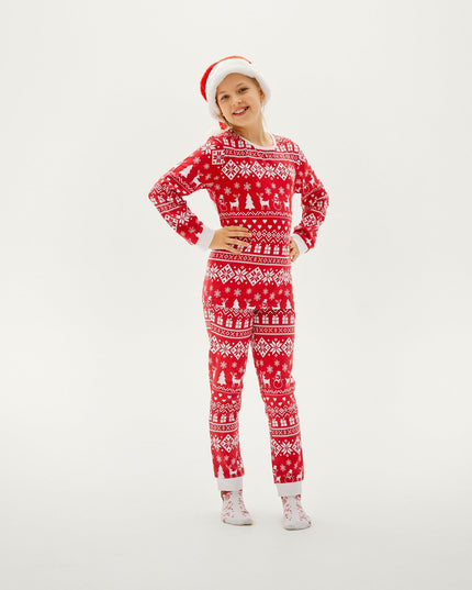 Peaceful Bordeaux Christmas Pajamas for Kids