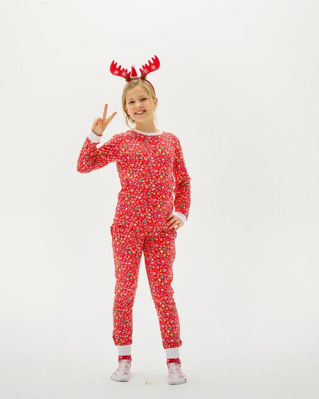 Crazy Christmas Pajamas Red for Kids