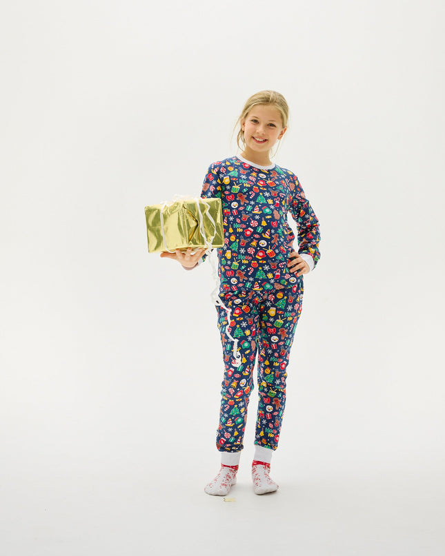 "Crazy" Blue Navy Christmas Pajamas for Kids - Family Favorite
