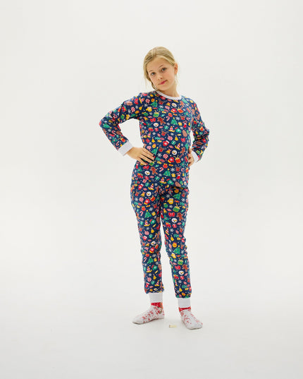 "Crazy" Blue Navy Christmas Pajamas for Kids - Family Favorite