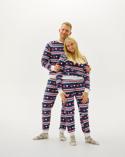Navy Valentine's Set for Men's Christmas Pajamas