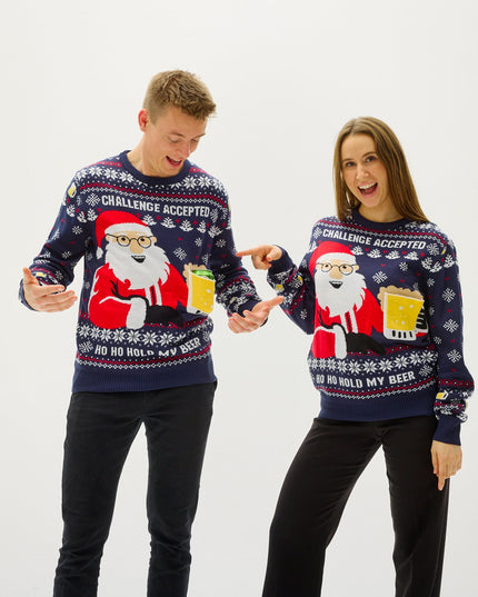 Ho Ho Hold My Beer Christmas Sweater for Men